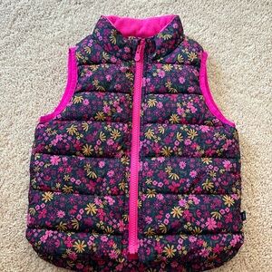 Toddler girl GAP floral puffer vest